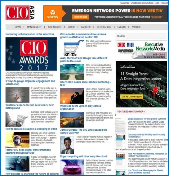 Informatica content syndication on CIO Asia — B2B lead generation