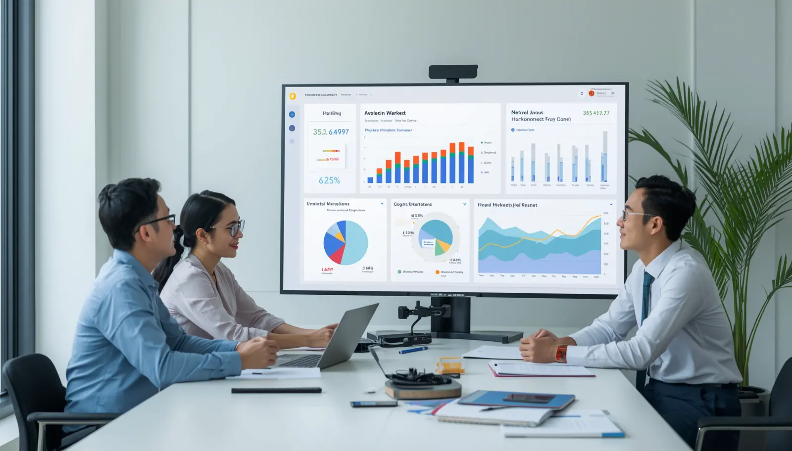 Singapore marketing team reviewing lead generation dashboard