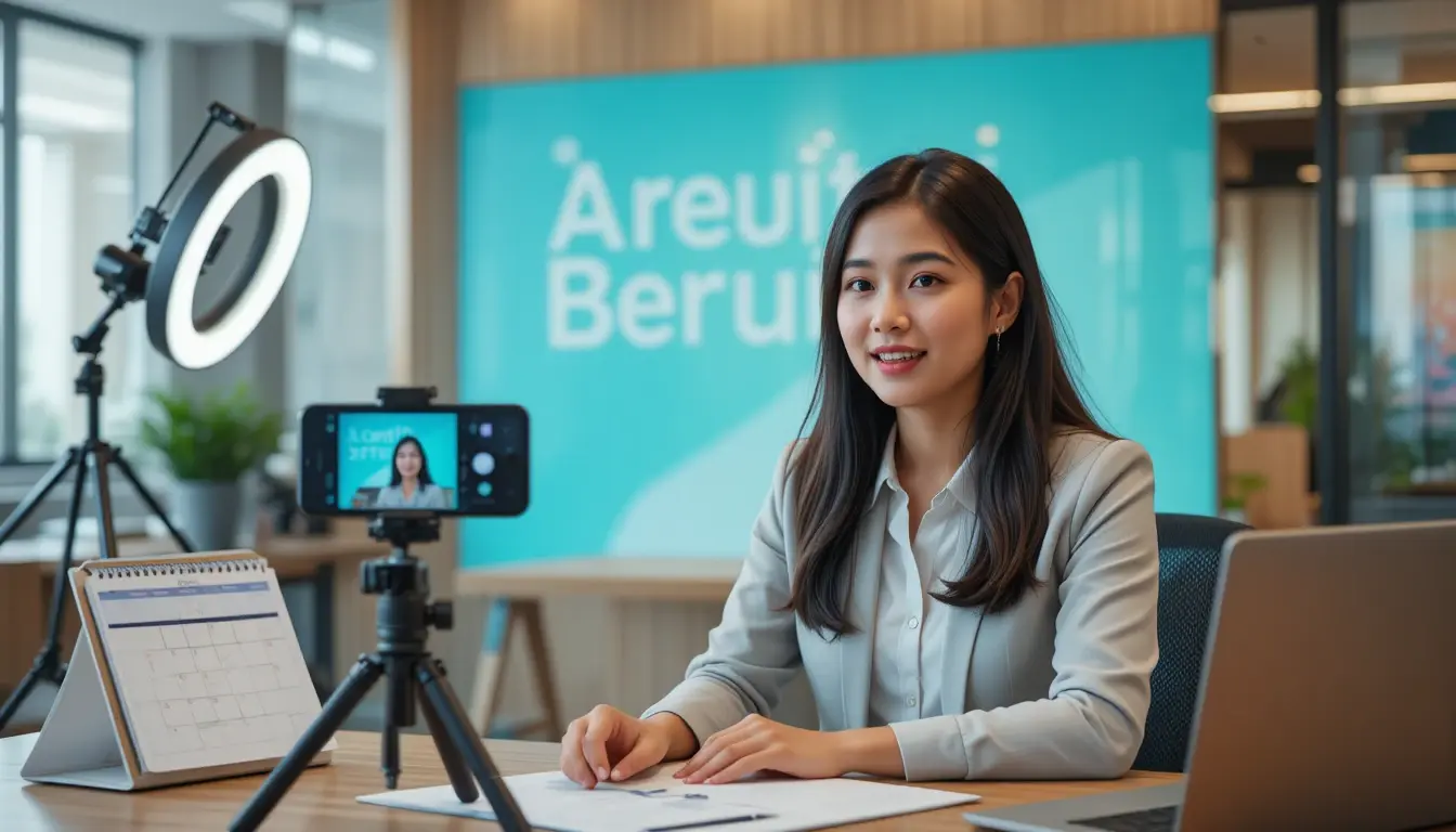 Singapore professional recording LinkedIn video content for social selling