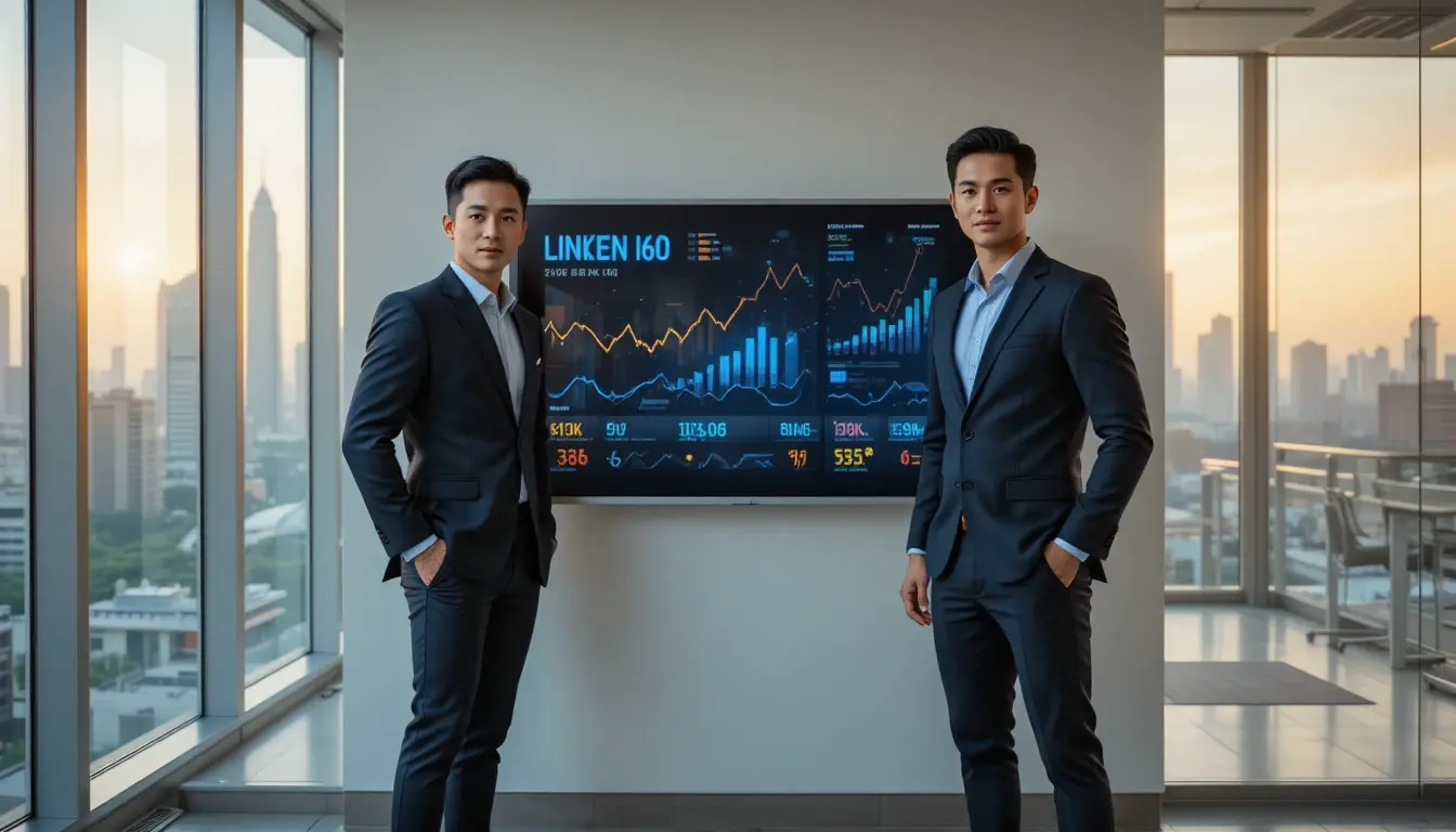B2B sales team reviewing social selling pipeline results in Singapore office
