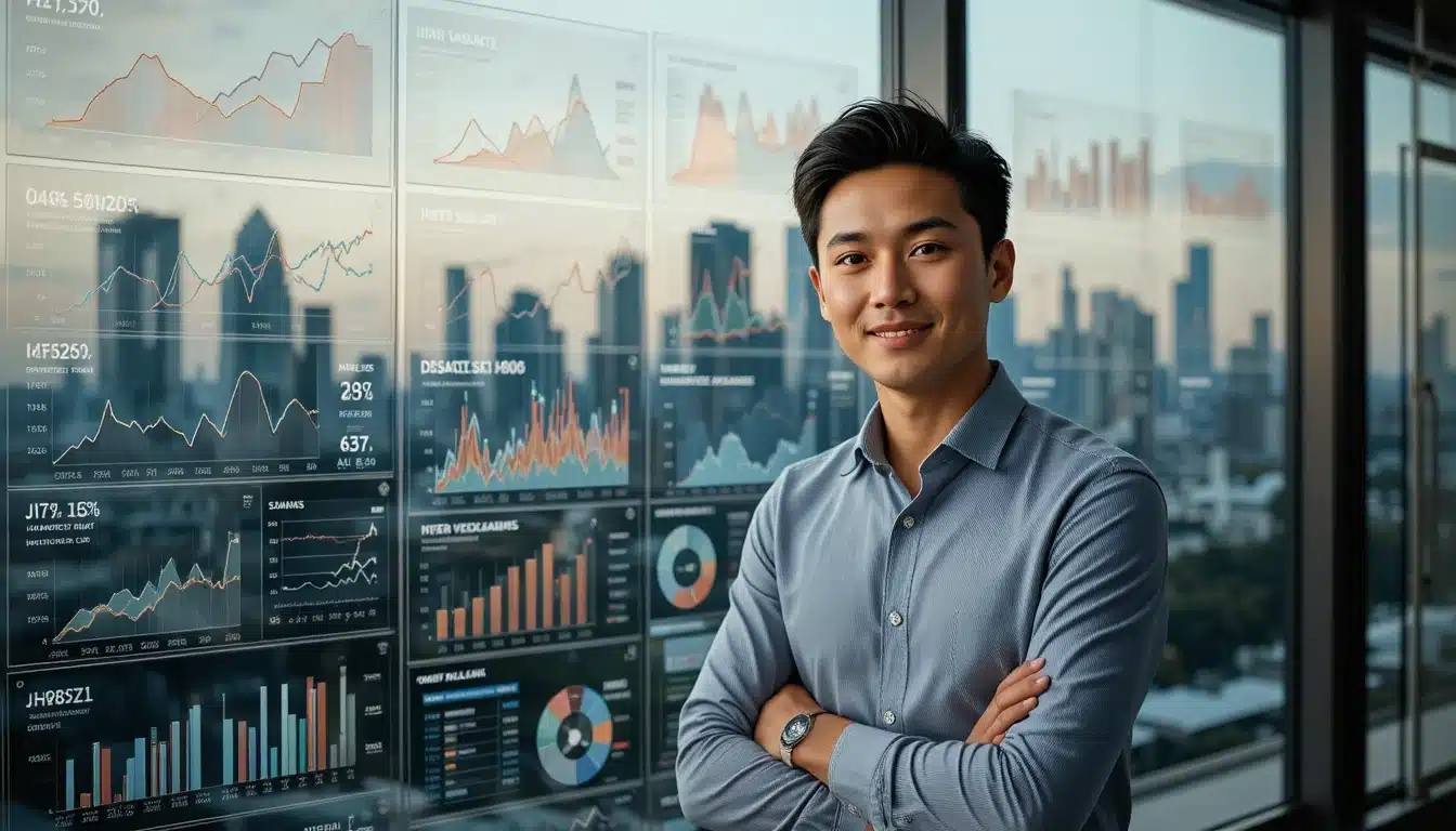 B2B marketing director reviewing content pipeline metrics Singapore